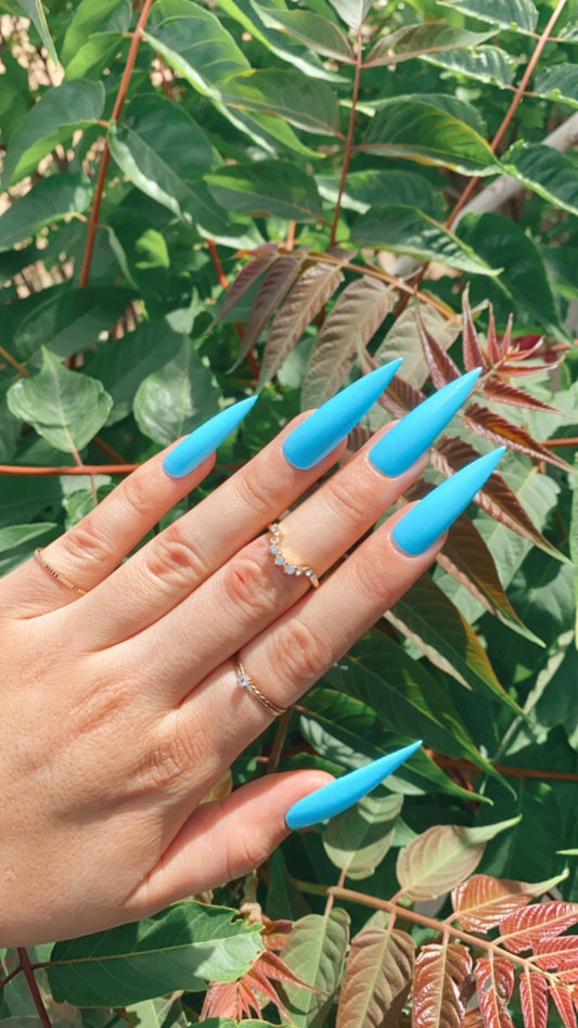 Summer sky blue press on nail set