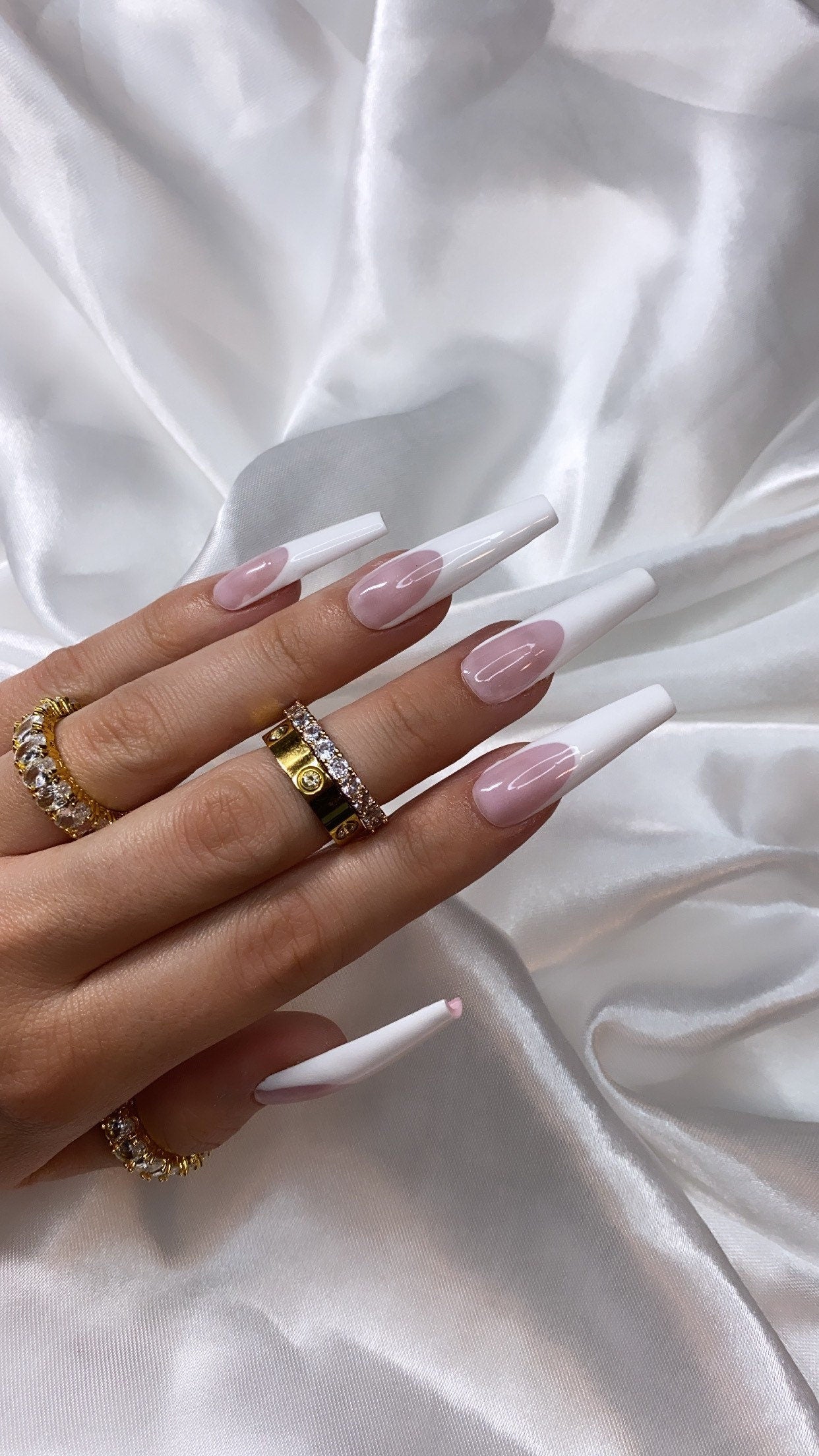 white french acrylic nails tumblr