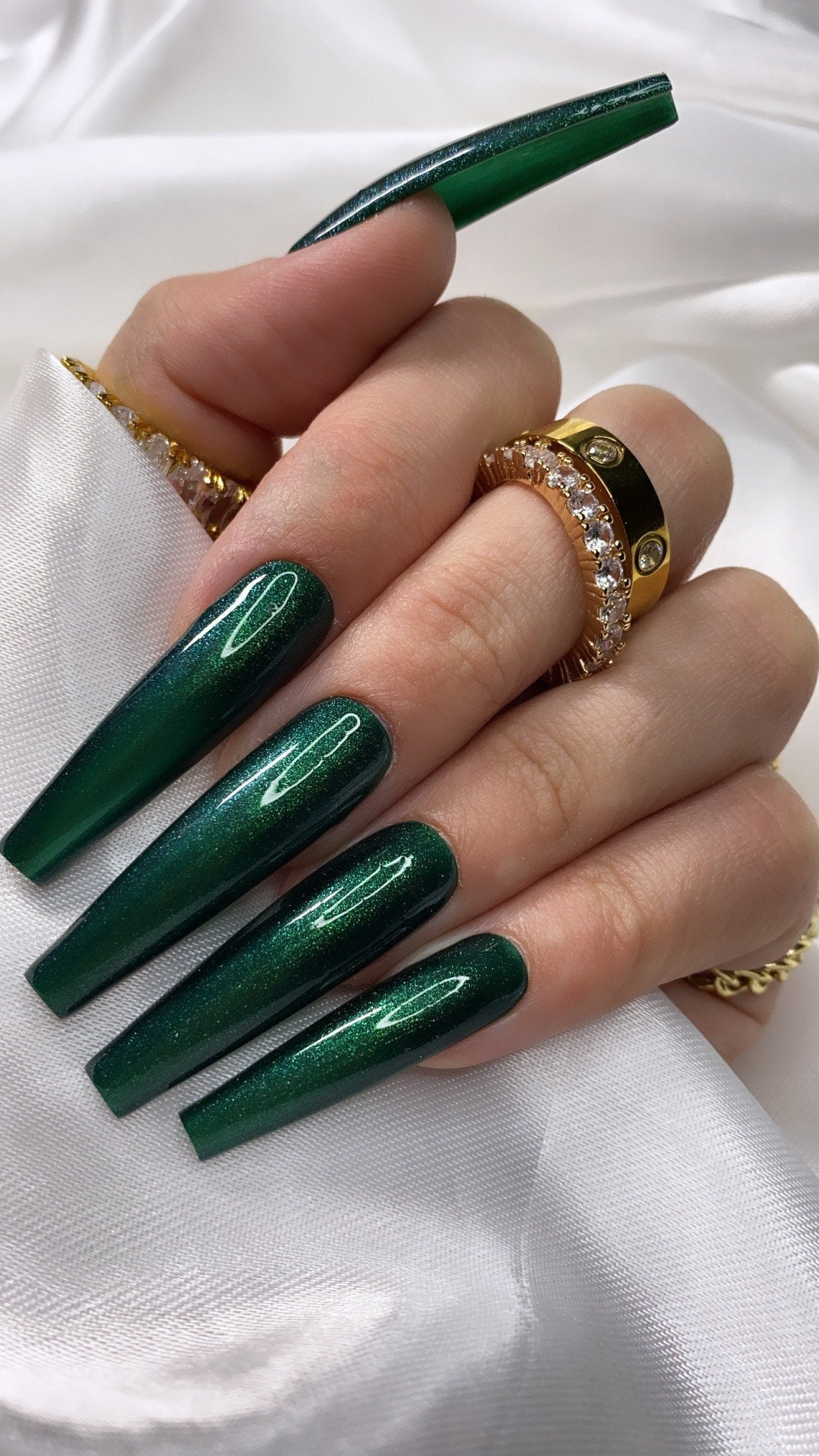 Exquisite Emerald - Press On Nail Set