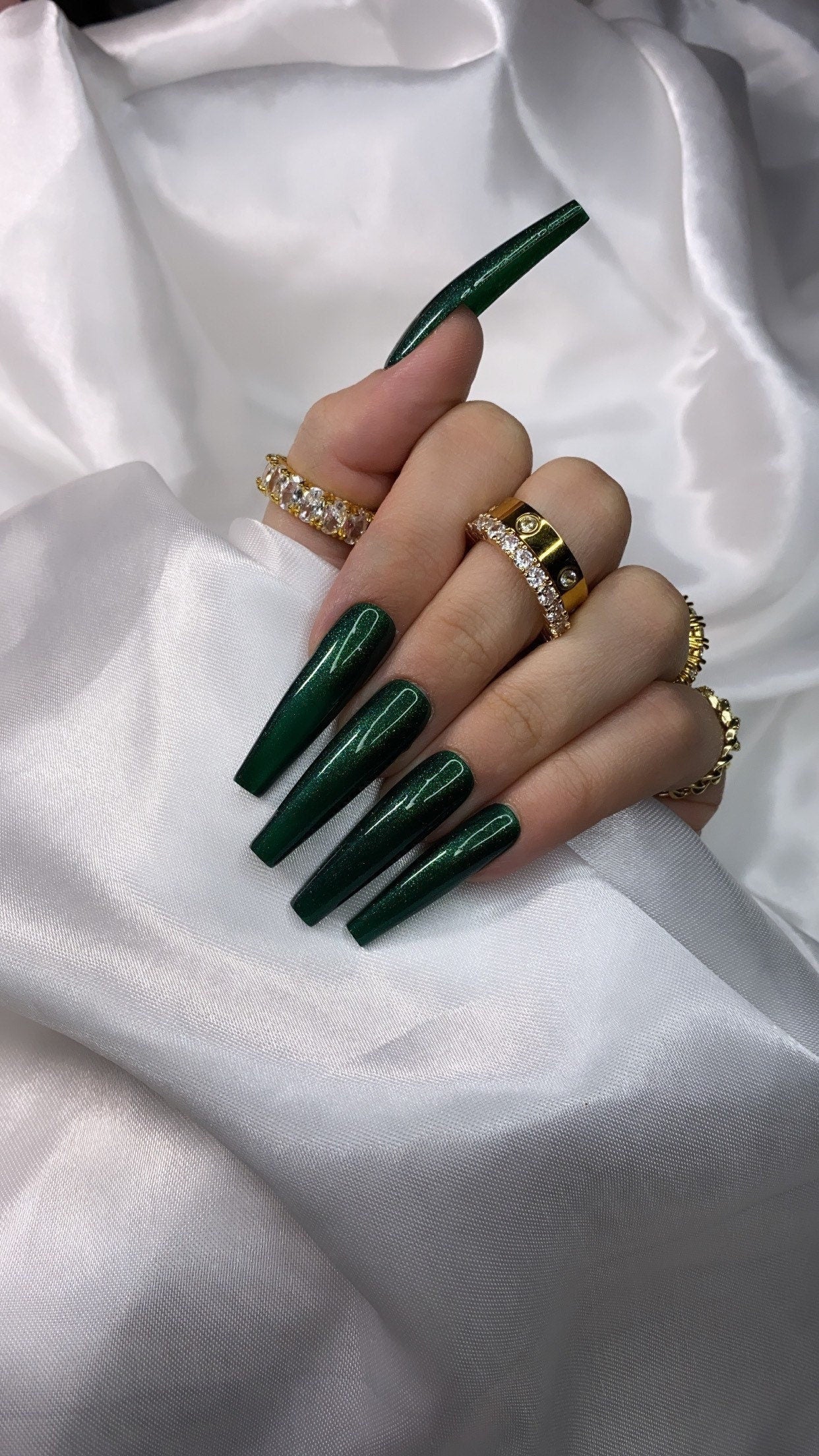 Exquisite Emerald - Press On Nail Set