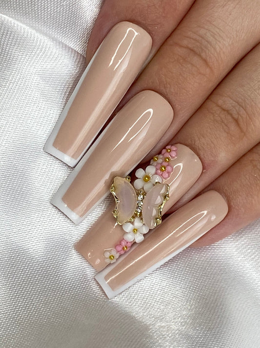 Blossom - Pink Butterfly Press On Nail Set
